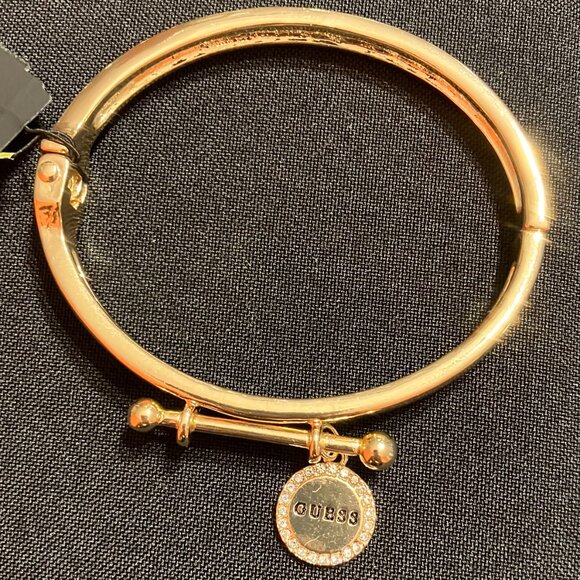 Guess Gold Tone Bangle with Charm/Bar - Picture 2 of 4